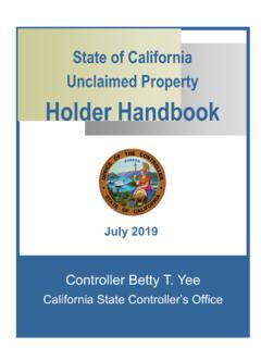 State of California Unclaimed Property Holder Handbook