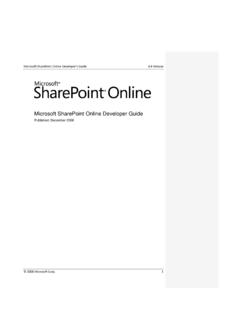 Microsoft SharePoint Online Developer Guide