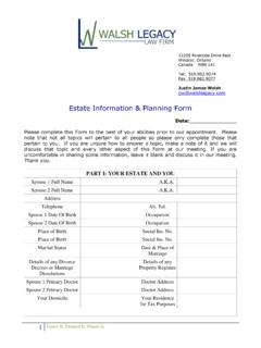 Estate Information &amp; Planning Form - Walsh Legacy …