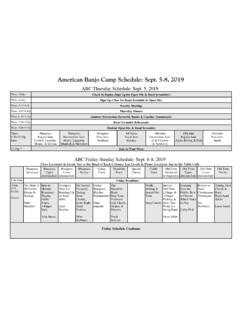 American Banjo Camp Schedule: Sept. 11-13, 2015