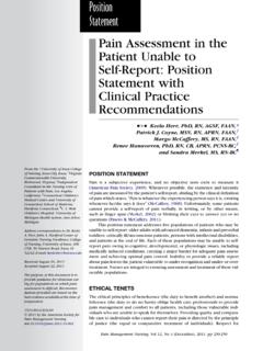 Pain Assessment in the Patient Unable to Self-Report ...