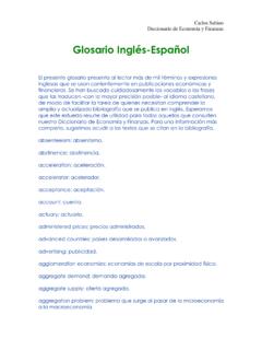 Glosario Ingl&#233;s-Espa&#241;ol