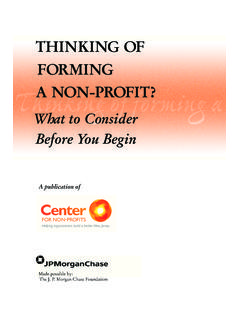 THINKING OF FORMING A NON-PROFIT?