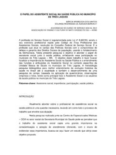 O PAPEL DO ASSISTENTE SOCIAL NA SA&#218;DE ... - aems.edu.br