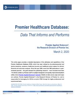 Premier Healthcare Database - Premier Products