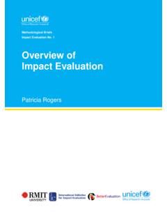 Overview of Impact Evaluation - UNICEF Office of Research