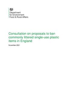 Consultation on proposals to ban commonly littered single ...