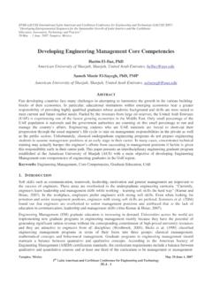 Developing Engineering Management Core Competencies