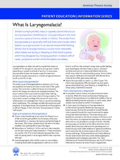 What Is Laryngomalacia? - American Thoracic Society