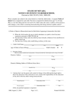 Homeschool Notice of Intent - Nevada Department of …