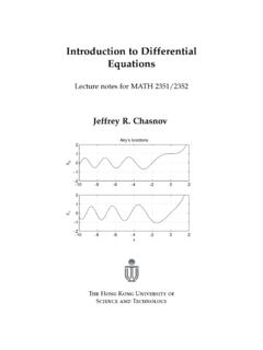 Differential Equations - Department of Mathematics, HKUST