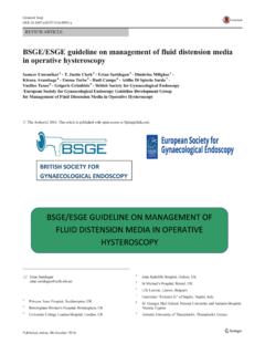 BSGE/ESGE guideline on management of fluid distension ...