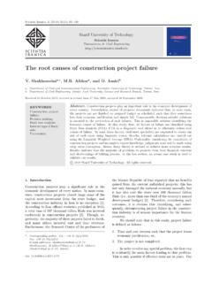 The root causes of construction project failure - Sharif