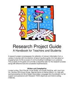 Research Project Guide - Humble Independent School …