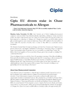 Cipla EU divests stake in Chase Pharmaceuticals to …