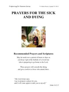 PRAYERS FOR THE SICK AND DYING - St Bernard Church