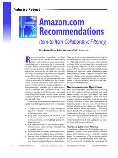 Industry Report Amazon.com Recommendations - UMD