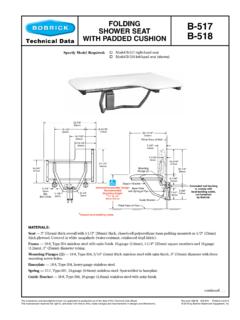 FOLDING B-517 SHOWER SEAT Technical Data …