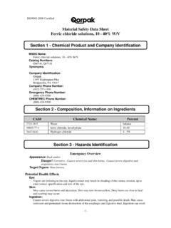 Material Safety Data Sheet Ferric chloride solutions, 10 ...