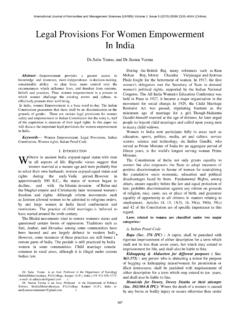Legal Provisions For Women Empowerment In India
