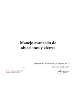 Manejo avanzado de objeciones y cierres SME 2012 …