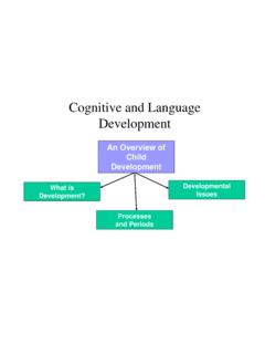 Cognitive and Language Development - Stony Brook
