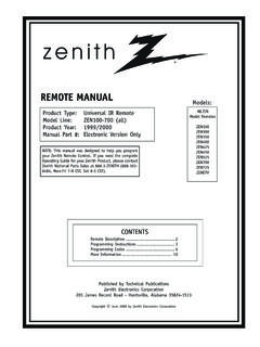 REMOTE MANUAL - Universal Remote Control Codes