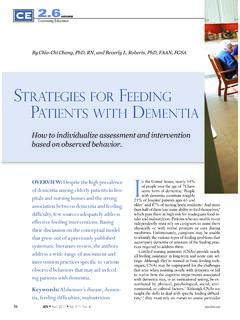 StrategieS for feeding PatientS with dementia