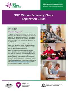 NDIS Worker Screening Check Application Guide - wa.gov.au