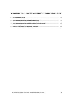 CHAPITRE III - LES CONSOMMATIONS INTERM&#201;DIAIRES - …