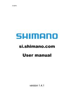 si.shimano.com User manual - Manuals &amp; Technical Documents