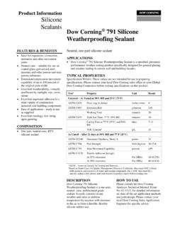 Dow Corning&#174; 791 Silicone Weatherproofing Sealant