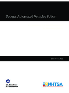 NHTSA Federal Automated Vehicles Policy - Transportation
