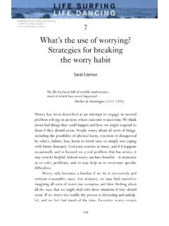 What’s the use of worrying? Strategies for …
