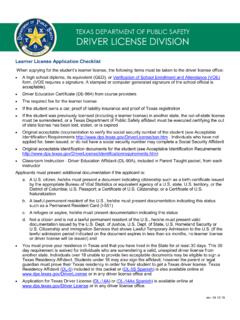 TEXAS DEPARTMENT OF PUBLIC SAFETY DRIVER LICENSE …