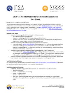 2020-21 Florida Statewide Grade-Level Assessments Fact Sheet