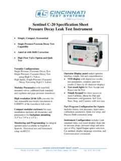 Sentinel C-20 Specification Sheet Pressure Decay Leak Test ...