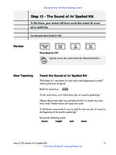 Step 13 - The Sound of /n/ Spelled KN - All About Learning ...
