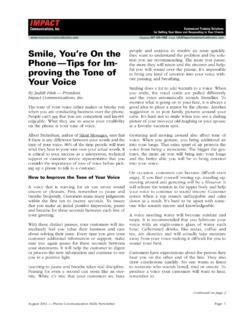 Smile, You’re On the Phone – Tips for Improving …