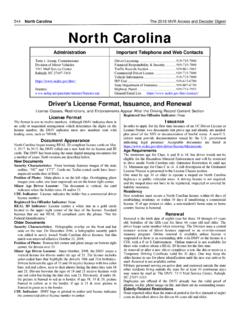 North Carolina The 2018 MVR Access and Decoder …