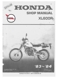 Shop Manual XL 600R - Honda XL