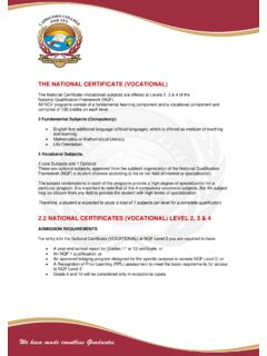 THE NATIONAL CERTIFICATE (VOCATIONAL)