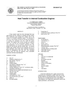Heat Transfer in Internal Combustion Engines