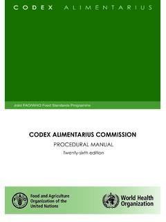 CODEX ALIMENTARIUS COMMISSION - Food and Agriculture ...