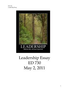 Leadership Essay ED 730 May 2, 2011 - North Dakota State ...