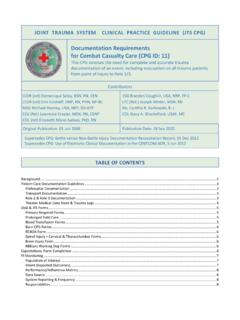 Documentation Requirements for Combat Casualty Care …