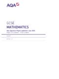 GCSE Mathematics (8300) Specimen mark scheme …