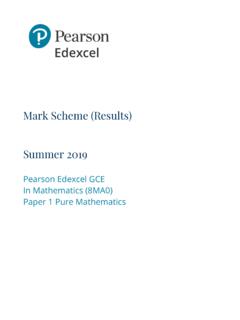 Mark Scheme (Results) Summer 2019