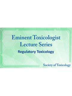 Regulatory Toxicology - Society of Toxicology
