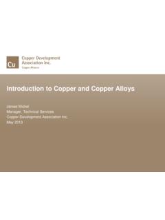Introduction to Copper and Copper Alloys
